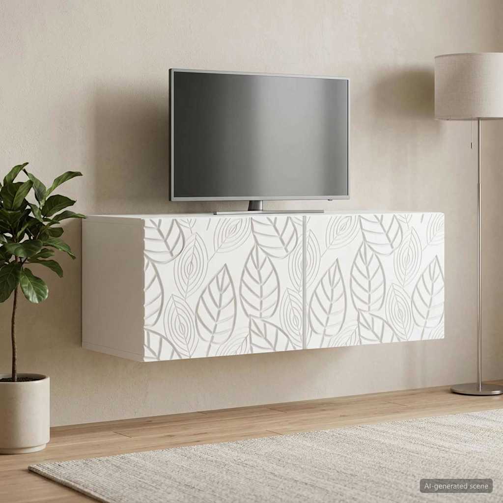 vidaXL Wandbeugel TV-kast 59,5 x 41 x 30 cm Wit Bewerkt hout