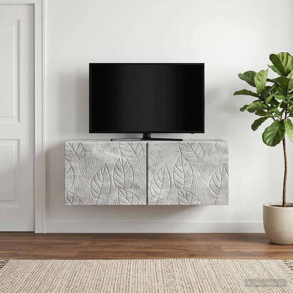 vidaXL Wandbeugel TV-kast 59,5 x 41 x 30 cm Wit Bewerkt hout
