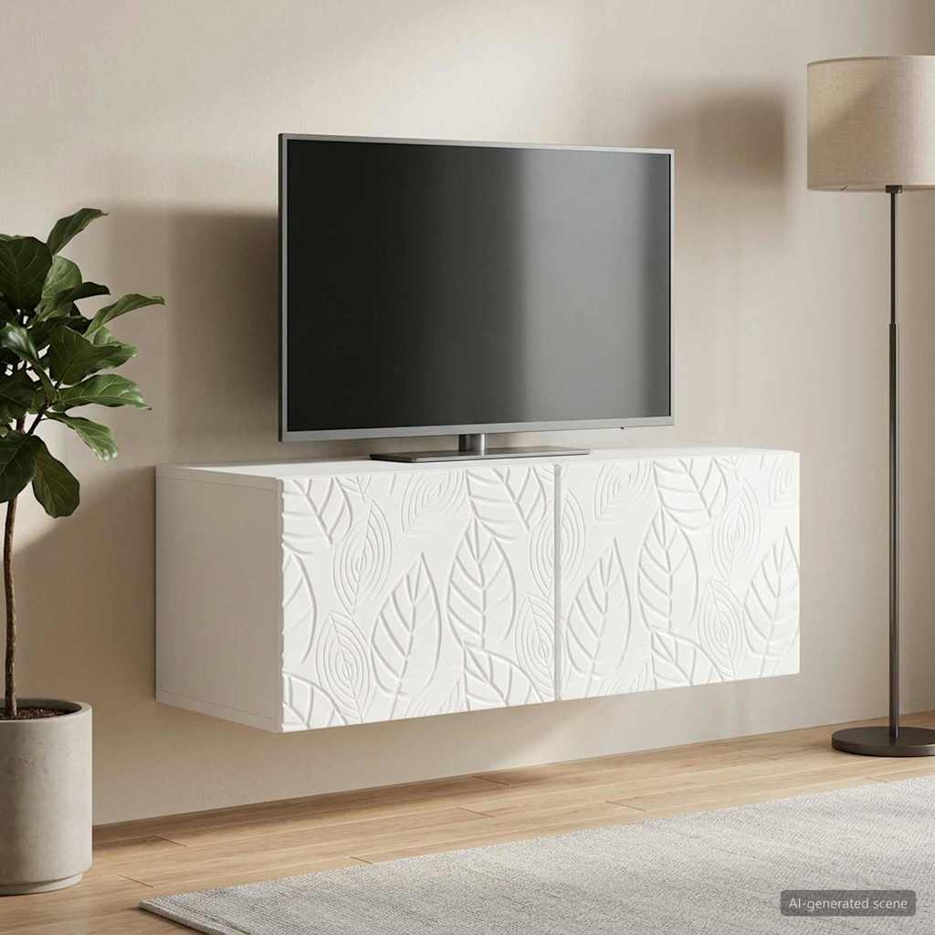 vidaXL Wandbeugel TV-kast 59,5 x 41 x 30 cm Wit Bewerkt hout