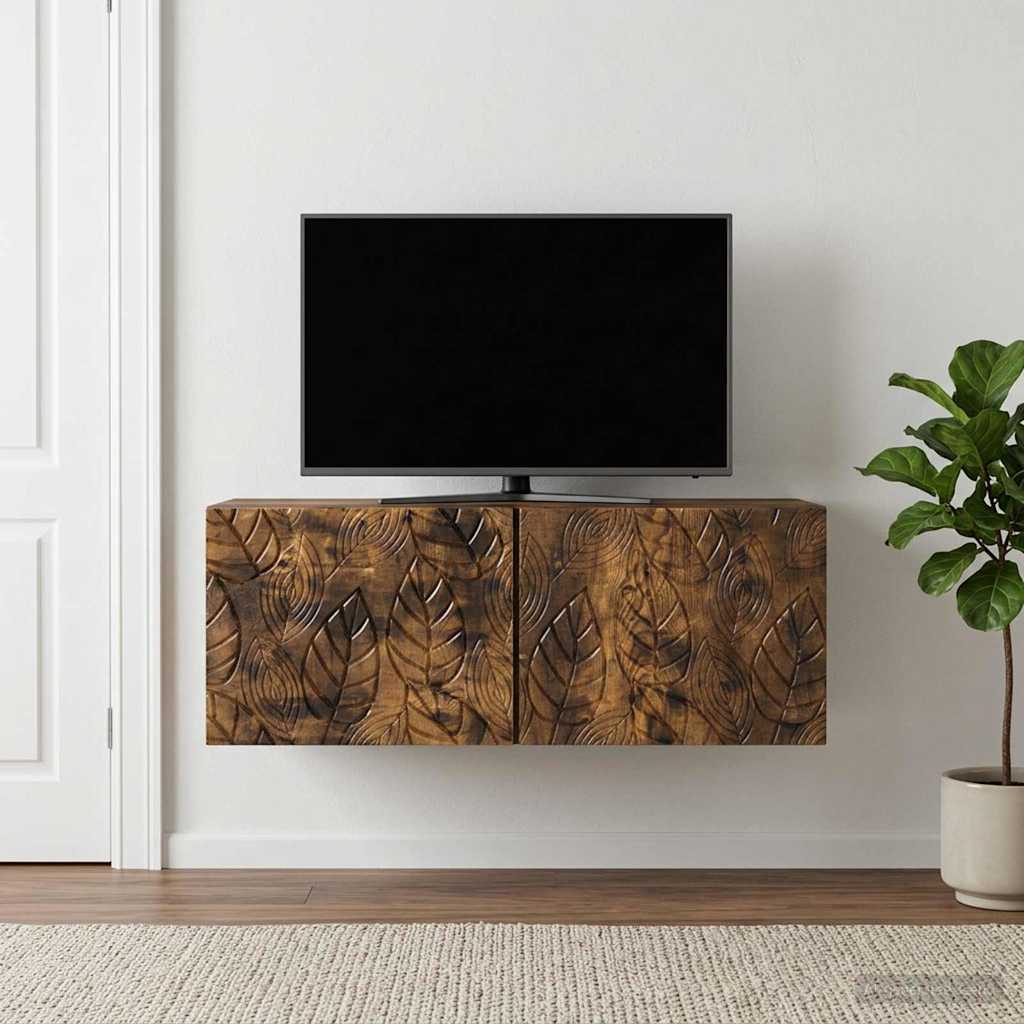 vidaXL Wandbeugel TV-kast 59,5 x 41 x 30 cm Wit Bewerkt hout