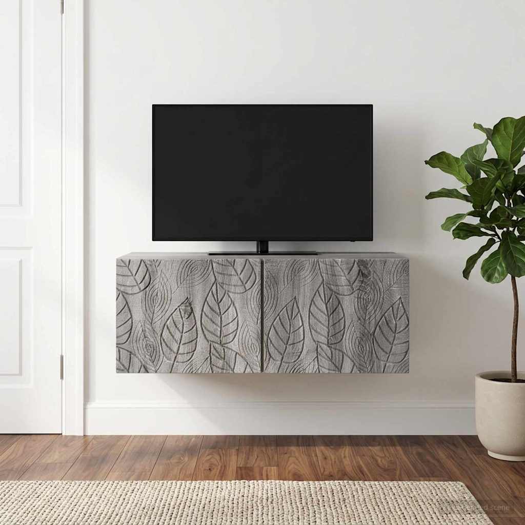 vidaXL Wandbeugel TV-kast 59,5 x 41 x 30 cm Wit Bewerkt hout