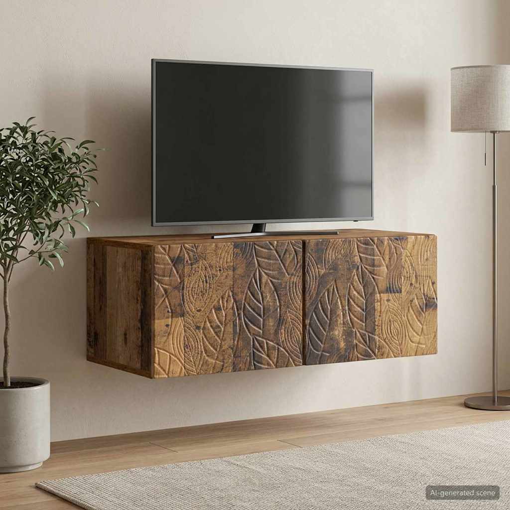 vidaXL Wandbeugel TV-kast 59,5 x 41 x 30 cm Wit Bewerkt hout