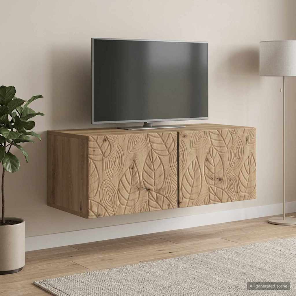vidaXL Wandbeugel TV-kast 59,5 x 41 x 30 cm Wit Bewerkt hout