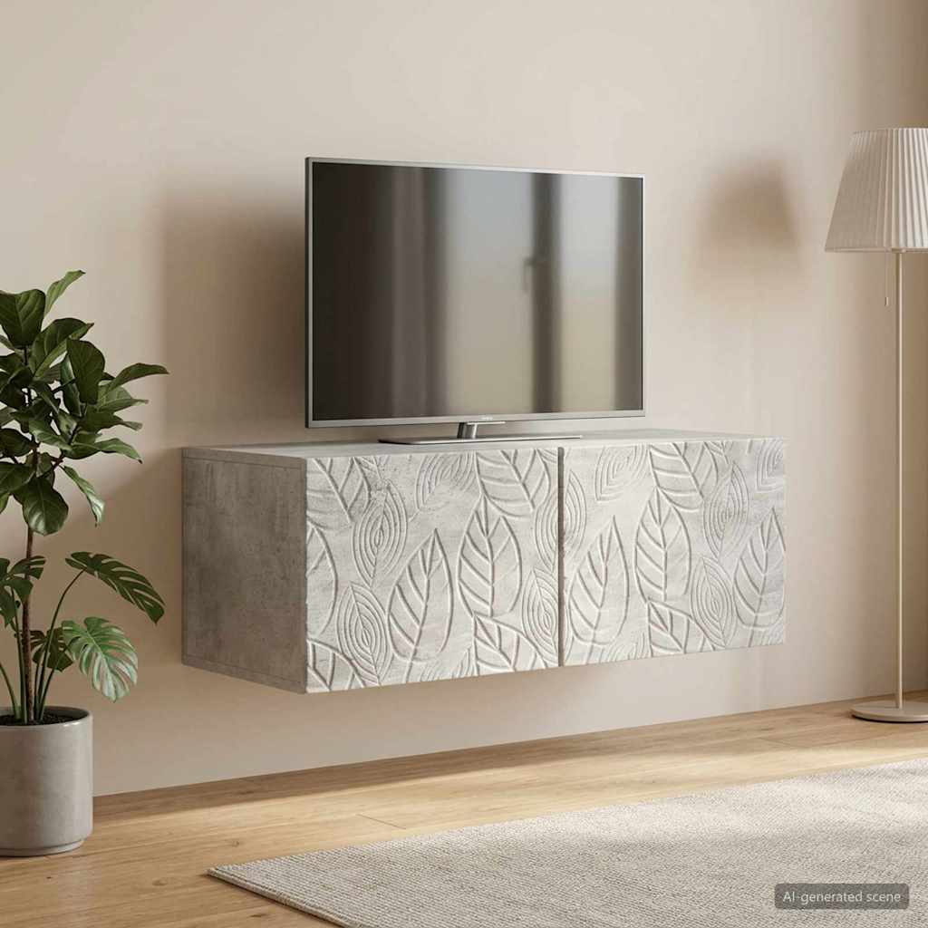 vidaXL Wandbeugel TV-kast 59,5 x 41 x 30 cm Wit Bewerkt hout