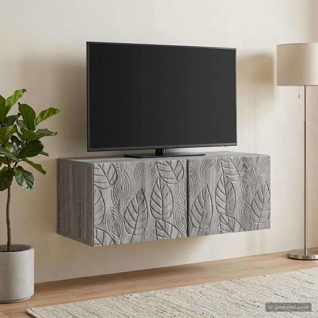 vidaXL Wandbeugel TV-kast 59,5 x 41 x 30 cm Wit Bewerkt hout