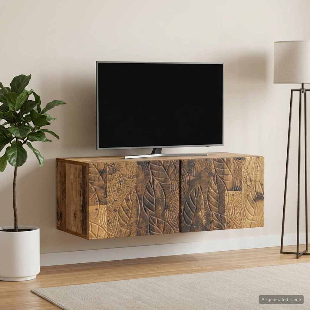 vidaXL Wandbeugel TV-kast 59,5 x 41 x 30 cm Wit Bewerkt hout