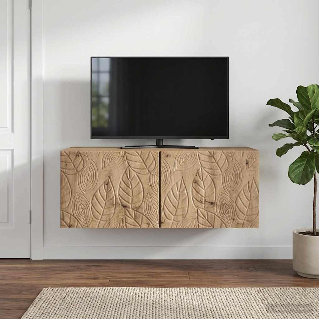 vidaXL Wandbeugel TV-kast 59,5 x 41 x 30 cm Wit Bewerkt hout