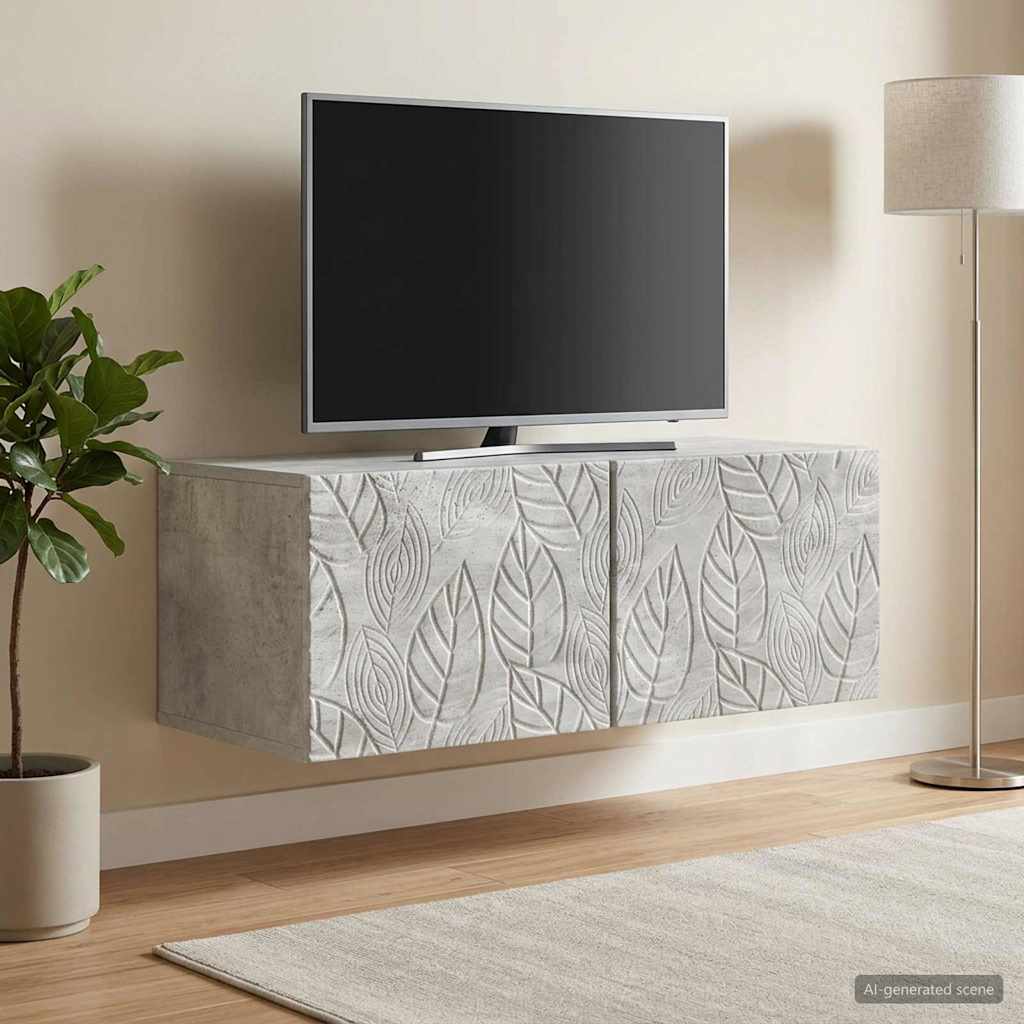 vidaXL Wandbeugel TV-kast 59,5 x 41 x 30 cm Wit Bewerkt hout