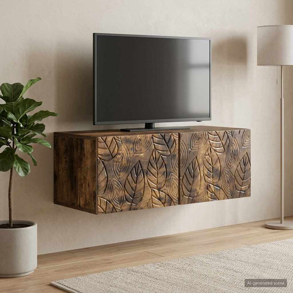 vidaXL Wandbeugel TV-kast 59,5 x 41 x 30 cm Wit Bewerkt hout