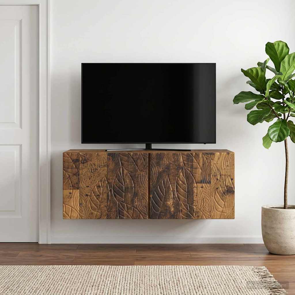 vidaXL Wandbeugel TV-kast 59,5 x 41 x 30 cm Wit Bewerkt hout