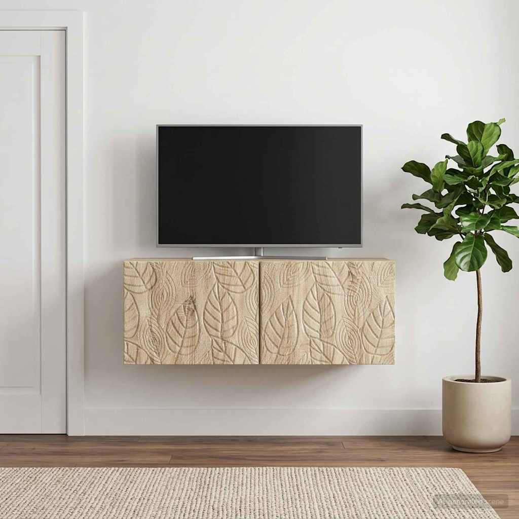 vidaXL Wandbeugel TV-kast 59,5 x 41 x 30 cm Wit Bewerkt hout