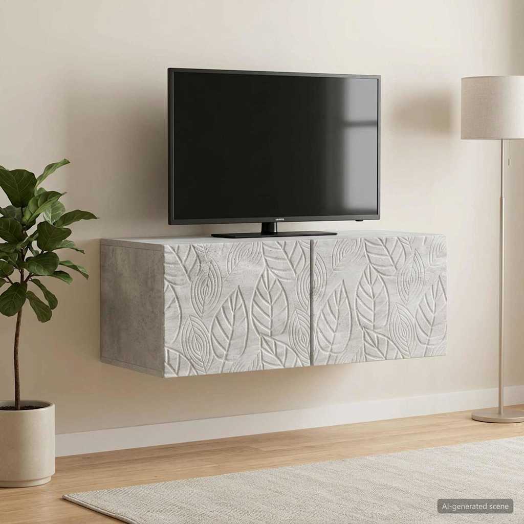vidaXL Wandbeugel TV-kast 59,5 x 41 x 30 cm Wit Bewerkt hout