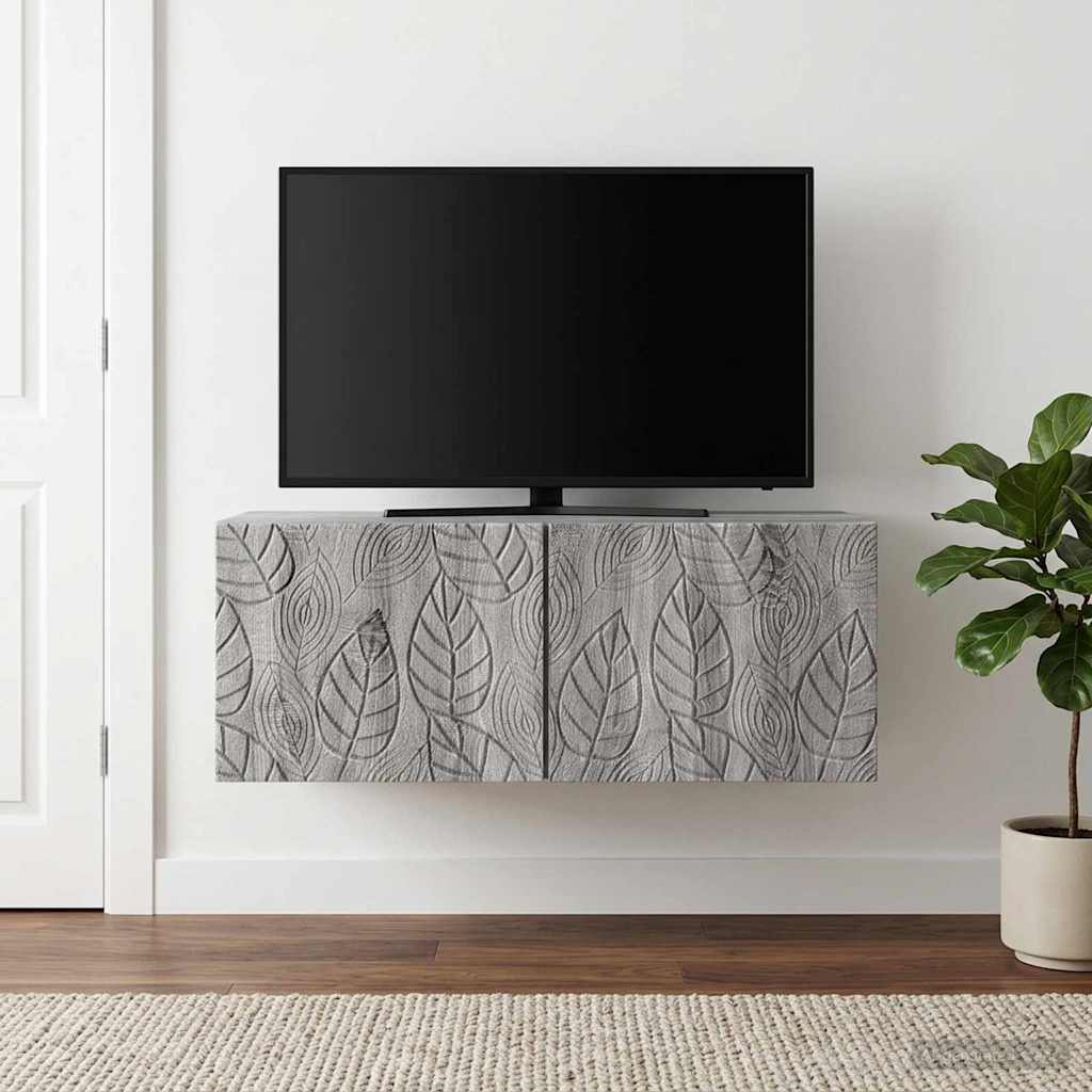 vidaXL Wandbeugel TV-kast 59,5 x 41 x 30 cm Wit Bewerkt hout