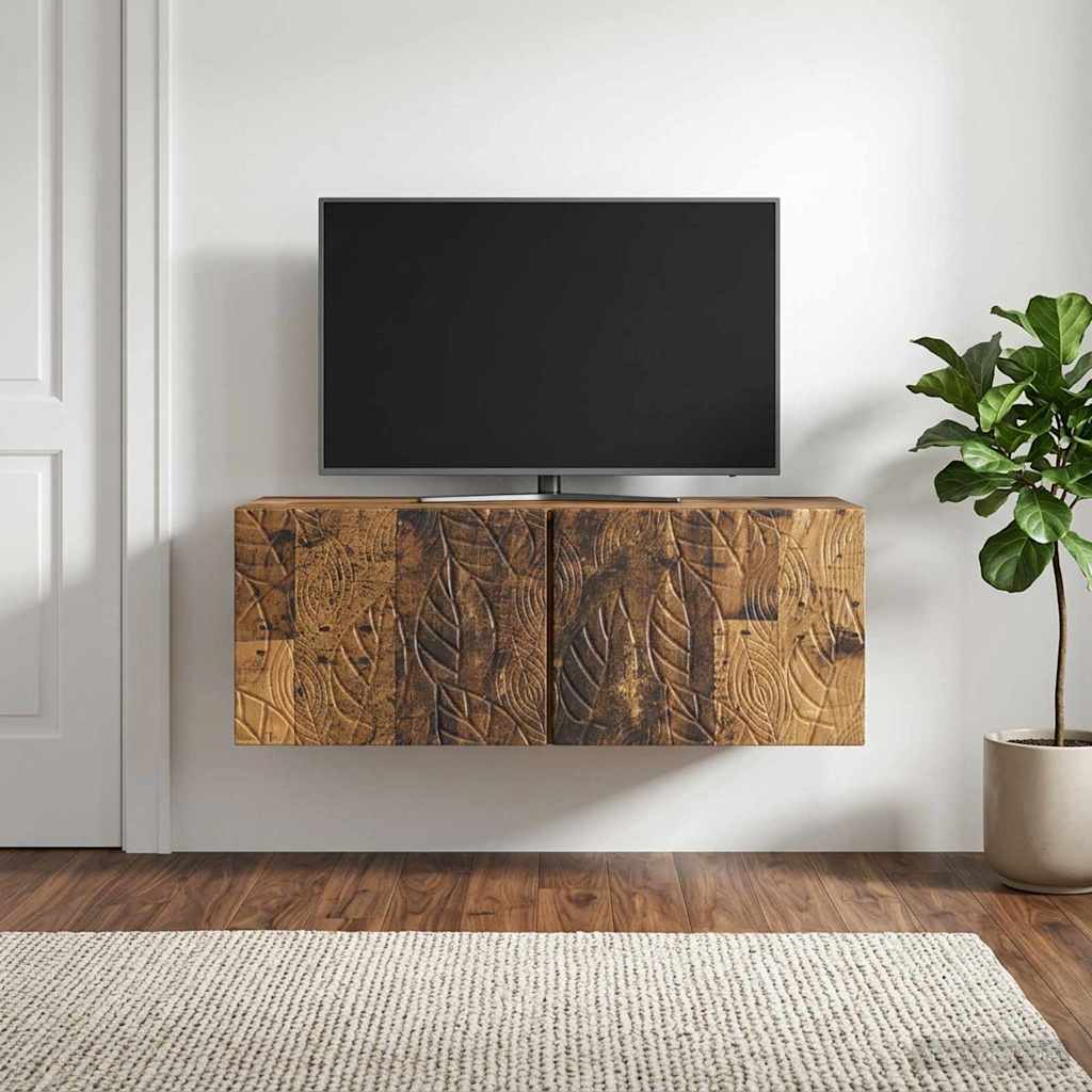 vidaXL Wandbeugel TV-kast 59,5 x 41 x 30 cm Wit Bewerkt hout