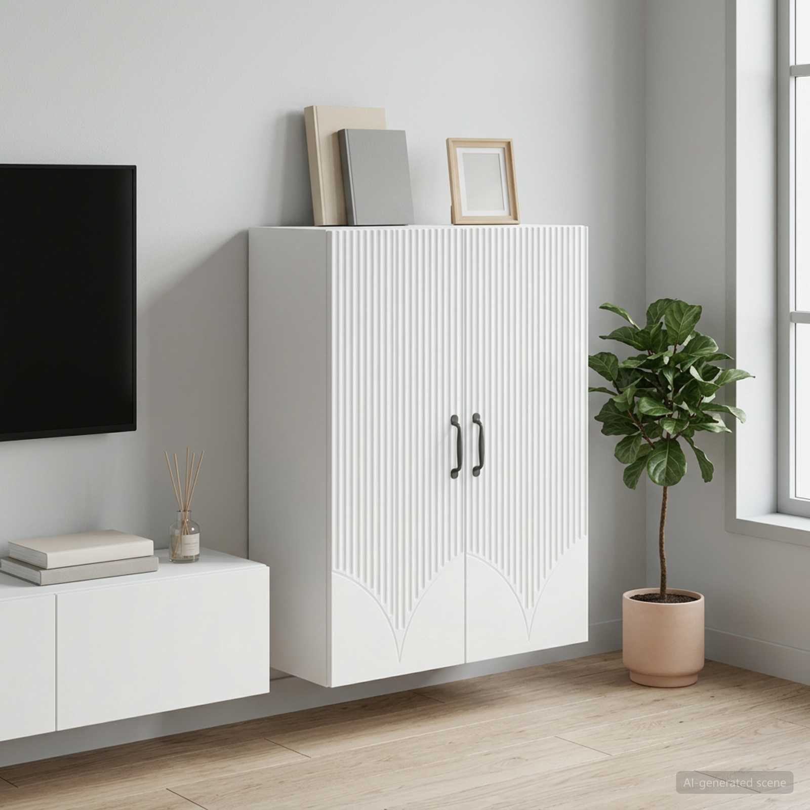 vidaXL Wandkast Wit 66 x 34,5 x 90 cm Bewerkt hout