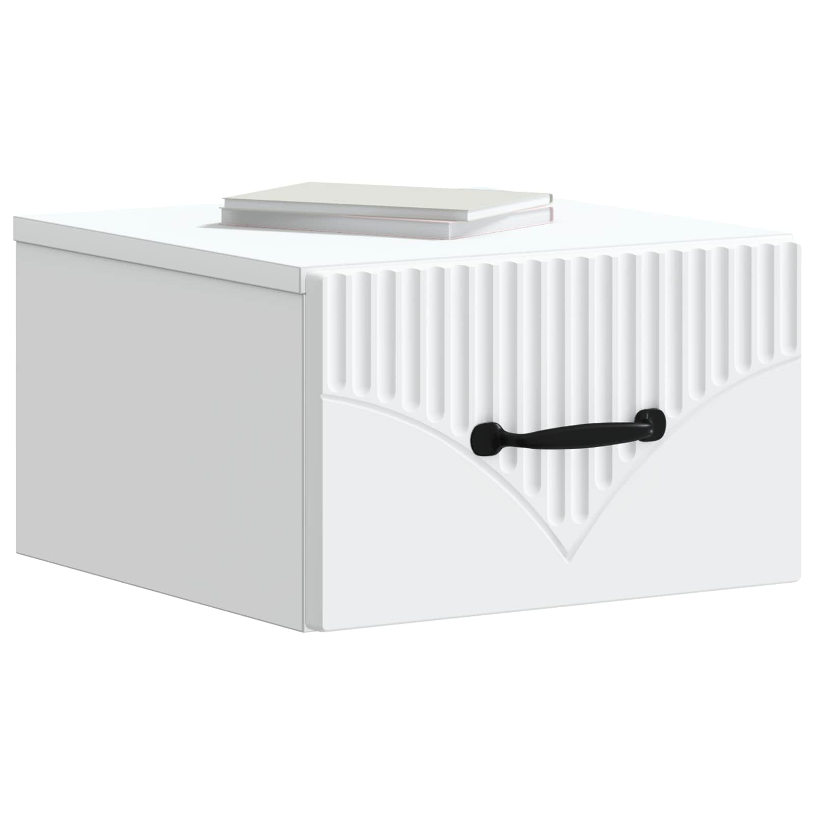 vidaXL Wandbeugel Bedkast 2 pcs Wit 34,5 x 33 x 20 cm Bewerkt hout