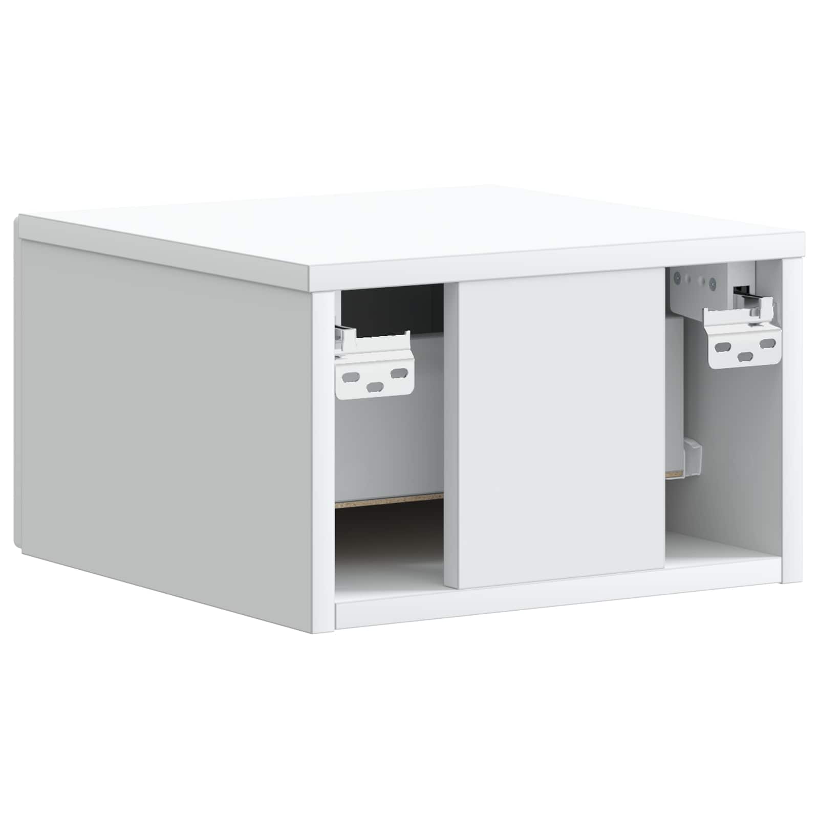 vidaXL Wandbeugel Bedkast 2 pcs Wit 34,5 x 33 x 20 cm Bewerkt hout