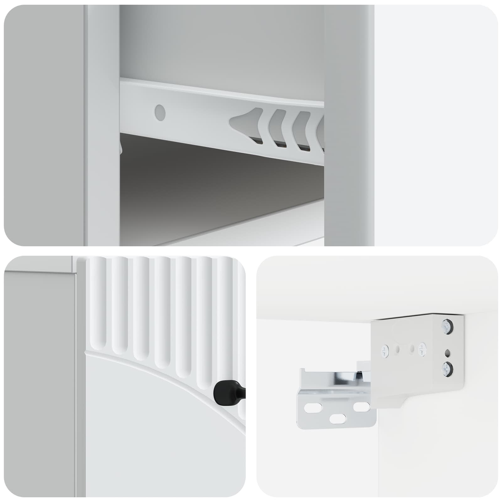 vidaXL Wandbeugel Bedkast 2 pcs Wit 34,5 x 33 x 20 cm Bewerkt hout