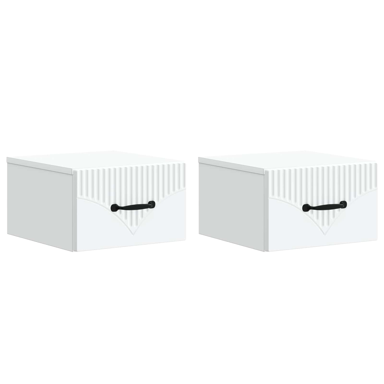 vidaXL Wandbeugel Bedkast 2 pcs Wit 34,5 x 33 x 20 cm Bewerkt hout