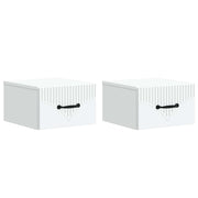 vidaXL Wandbeugel Bedkast 2 pcs Wit 34,5 x 33 x 20 cm Bewerkt hout