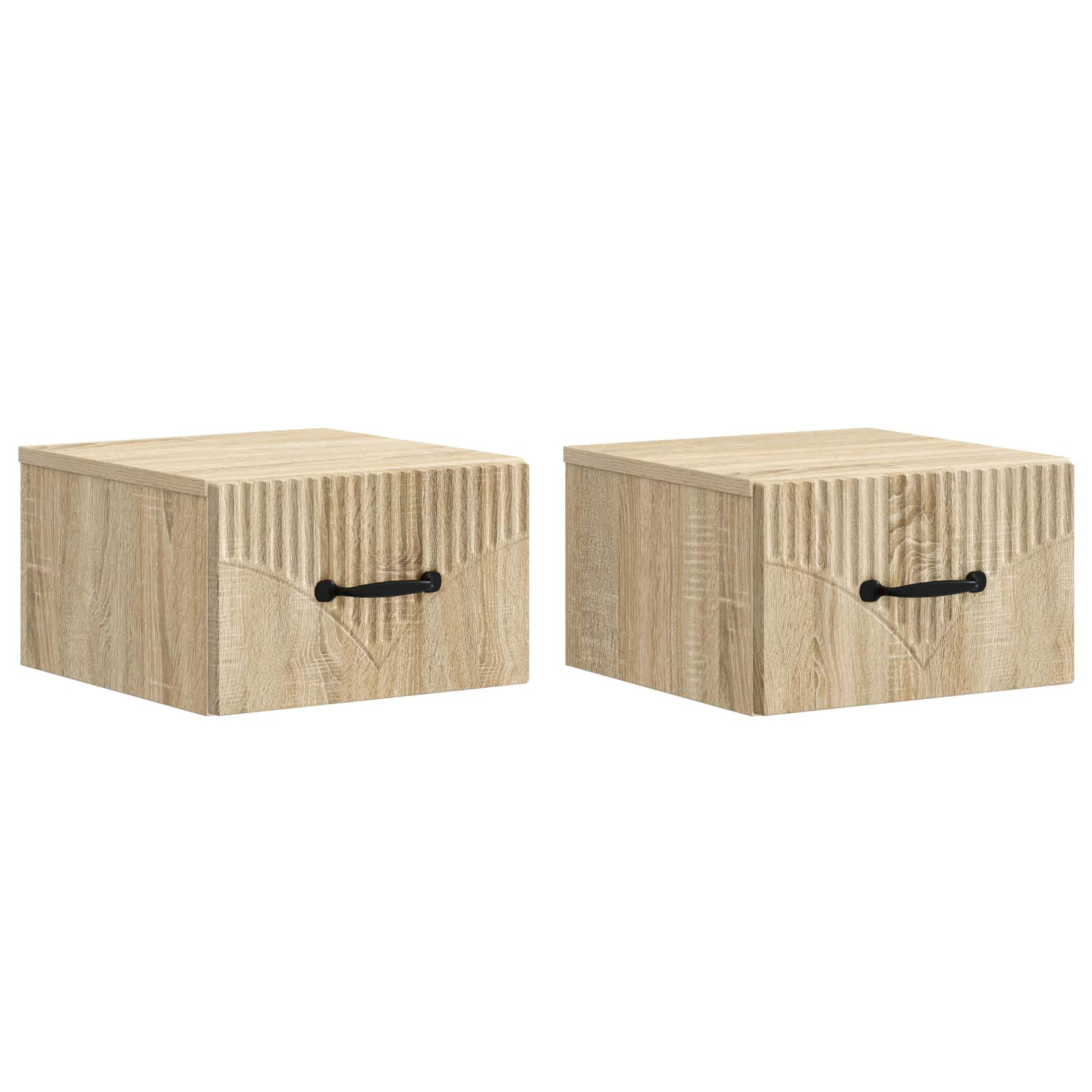 vidaXL Wandbeugel Bedkast 2 pcs Wit 34,5 x 33 x 20 cm Bewerkt hout