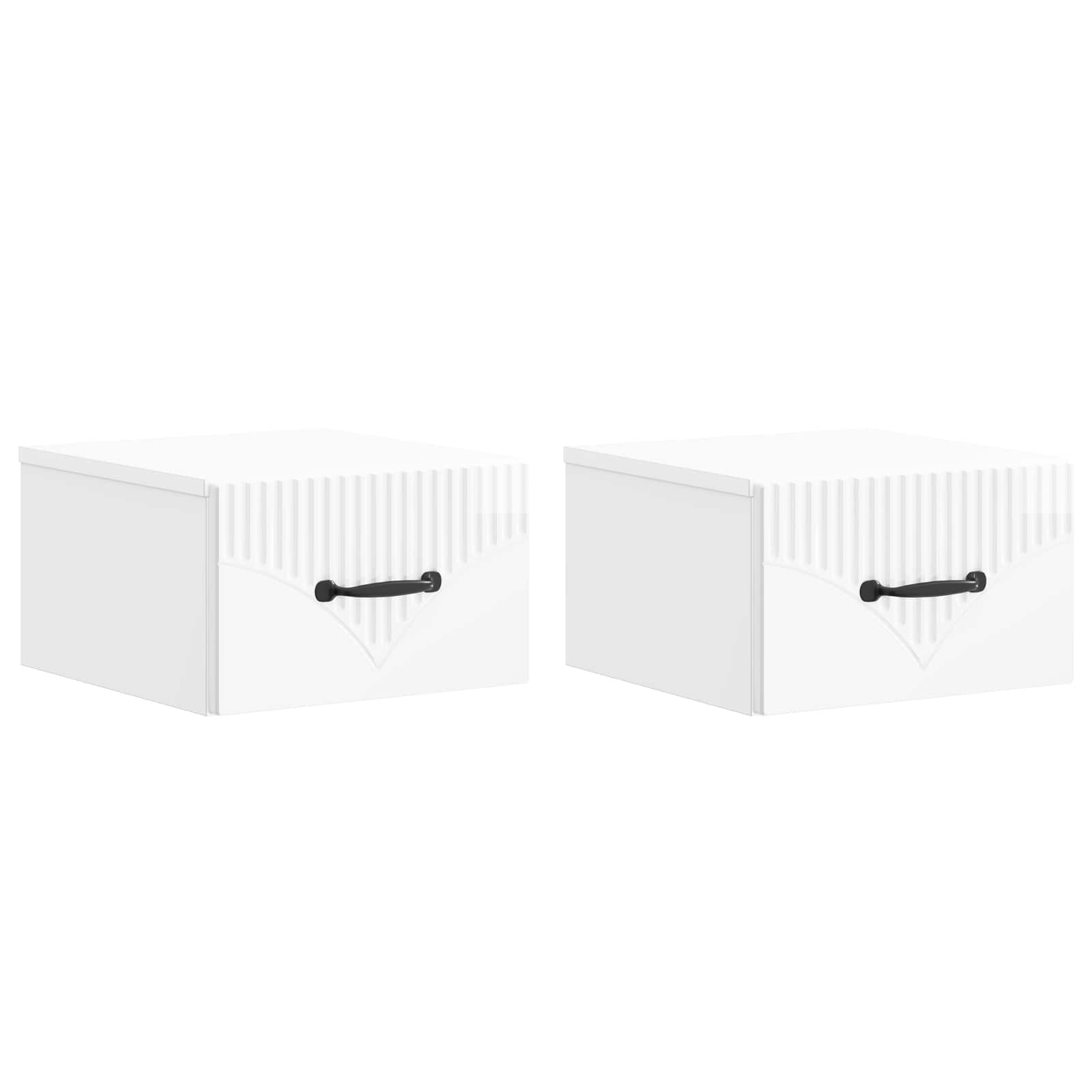 vidaXL Wandbeugel Bedkast 2 pcs Wit 34,5 x 33 x 20 cm Bewerkt hout