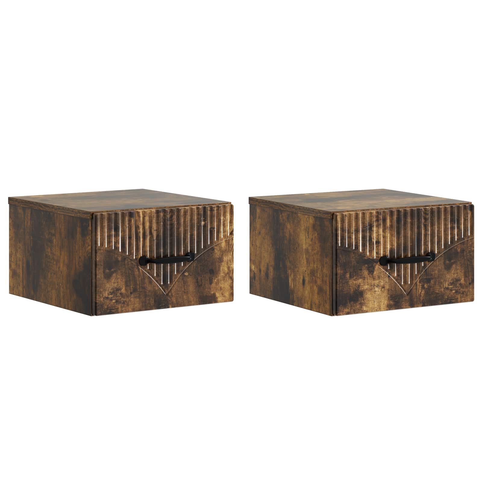 vidaXL Wandbeugel Bedkast 2 pcs Wit 34,5 x 33 x 20 cm Bewerkt hout