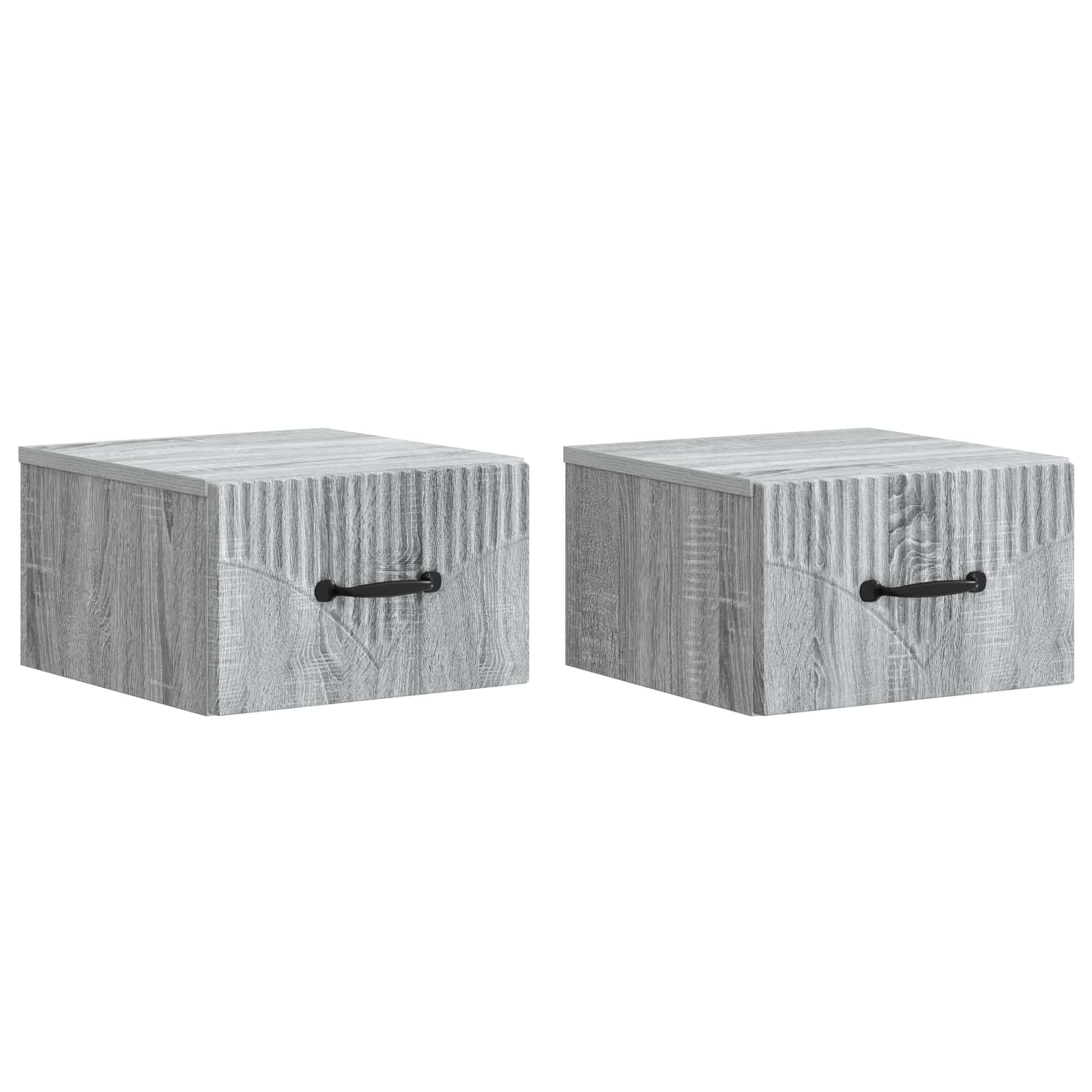 vidaXL Wandbeugel Bedkast 2 pcs Wit 34,5 x 33 x 20 cm Bewerkt hout
