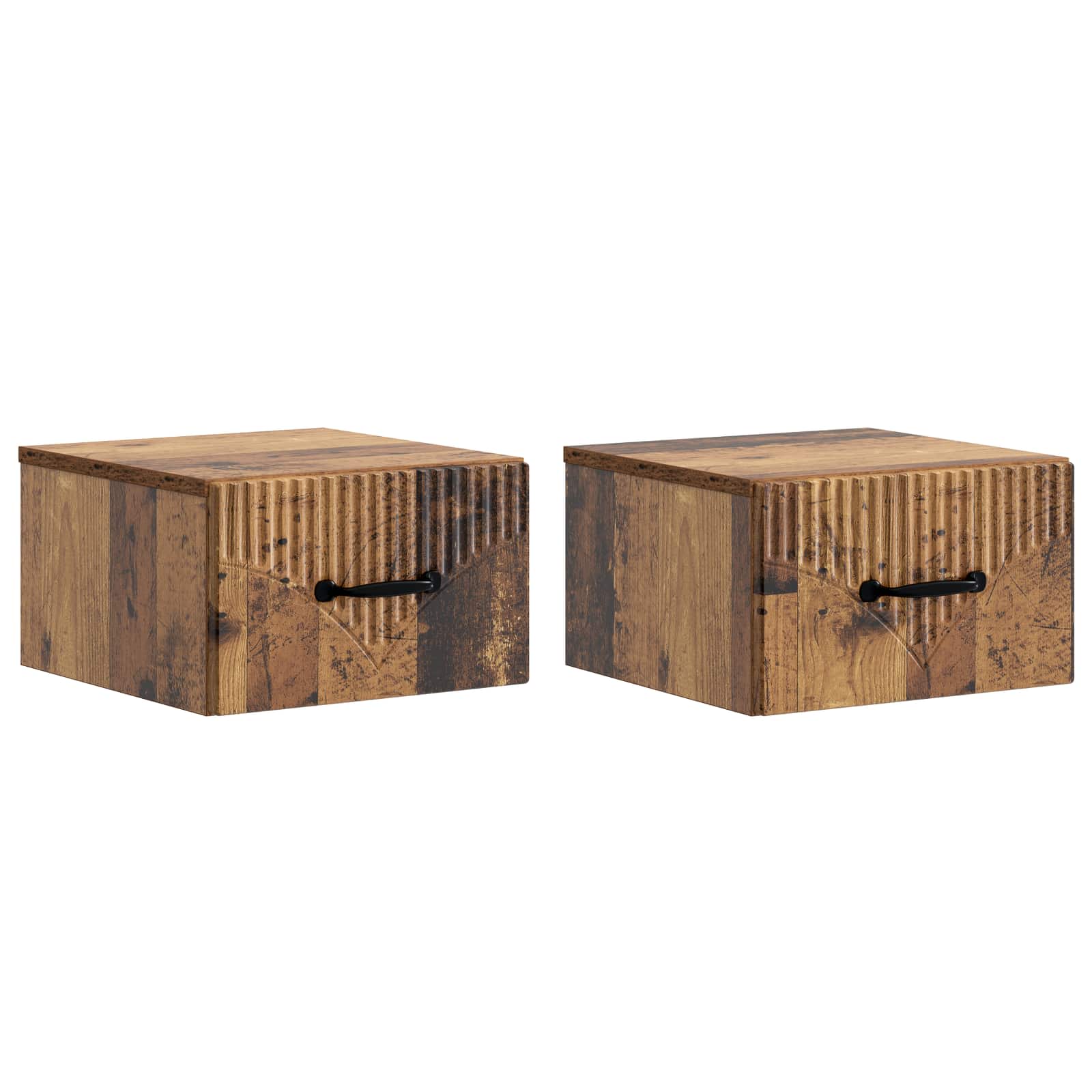 vidaXL Wandbeugel Bedkast 2 pcs Wit 34,5 x 33 x 20 cm Bewerkt hout