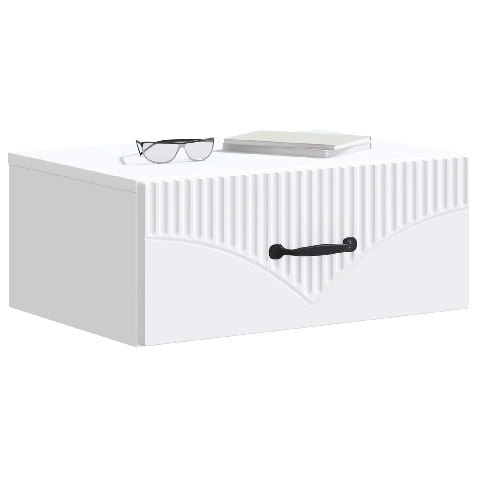 vidaXL Wandbeugel Bedkast 2 pcs Wit 49 x 34,5 x 20 cm Bewerkt hout