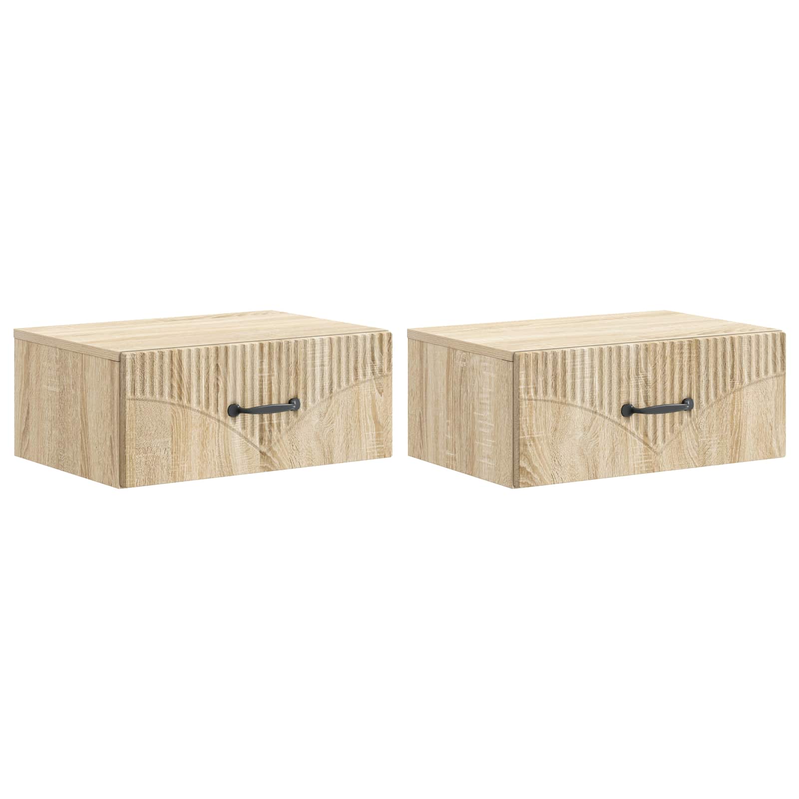vidaXL Wandbeugel Bedkast 2 pcs Wit 49 x 34,5 x 20 cm Bewerkt hout