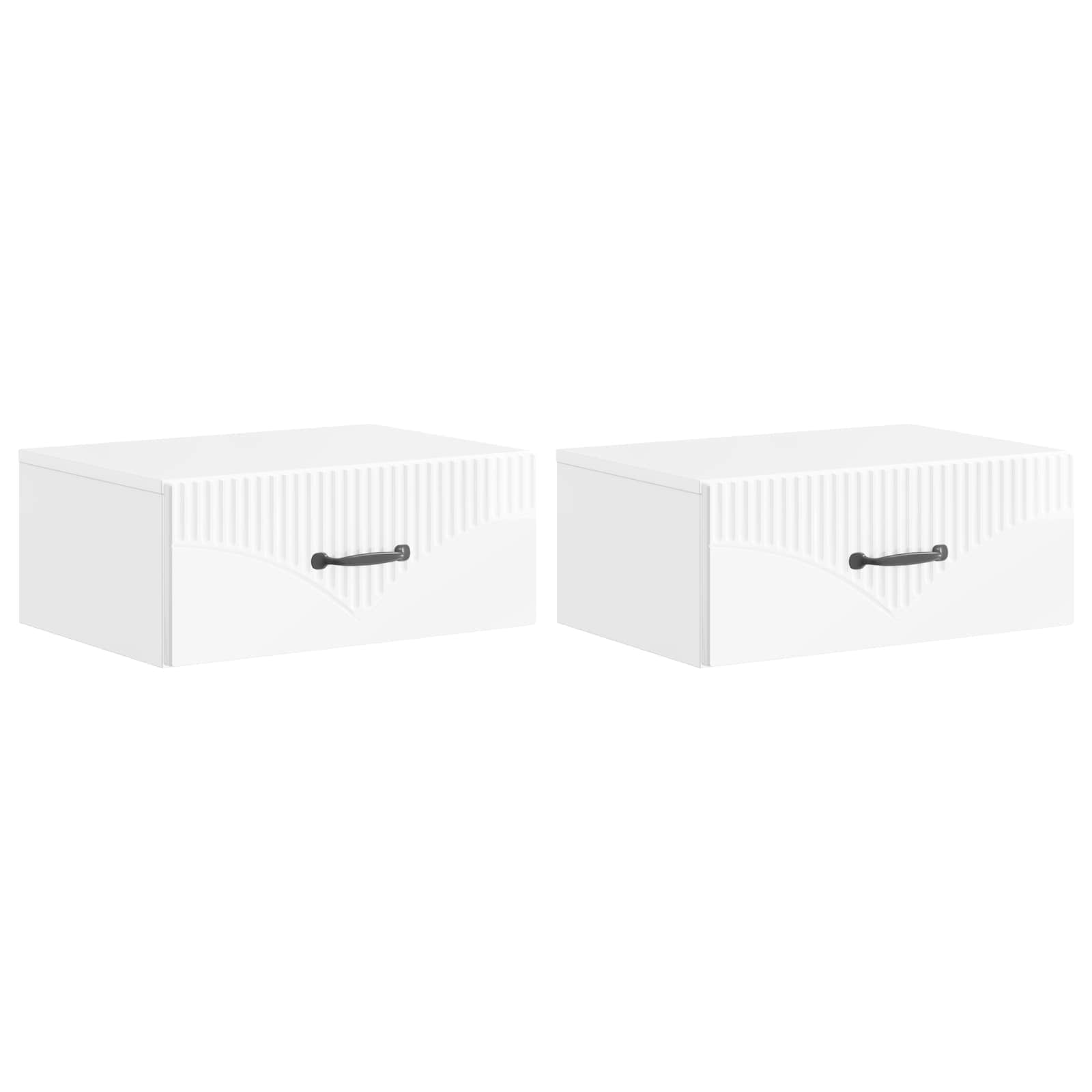 vidaXL Wandbeugel Bedkast 2 pcs Wit 49 x 34,5 x 20 cm Bewerkt hout