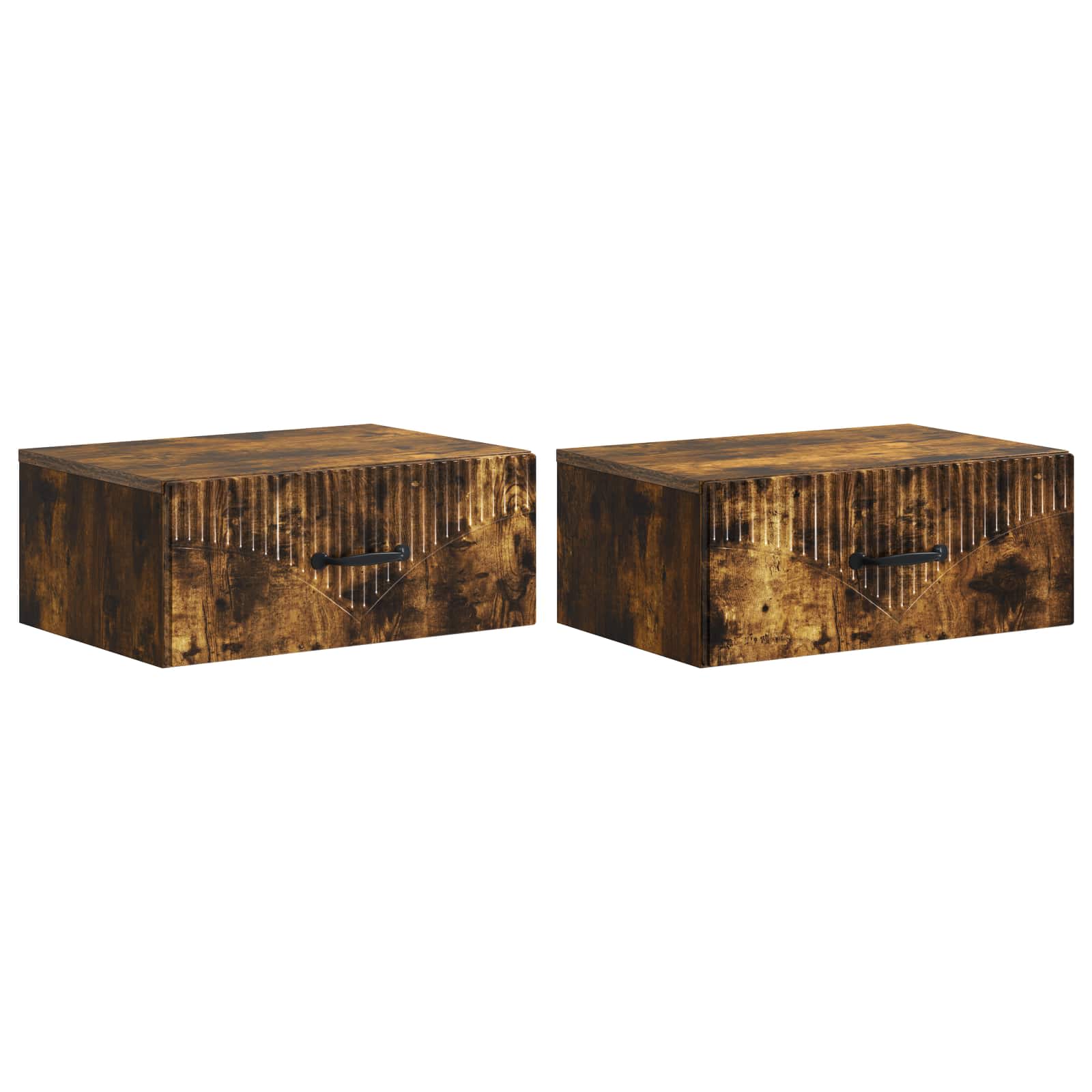 vidaXL Wandbeugel Bedkast 2 pcs Wit 49 x 34,5 x 20 cm Bewerkt hout