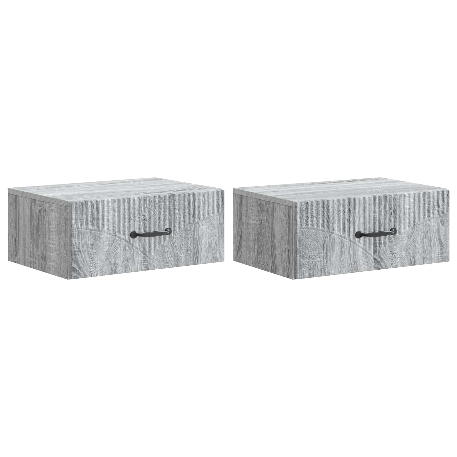 vidaXL Wandbeugel Bedkast 2 pcs Wit 49 x 34,5 x 20 cm Bewerkt hout