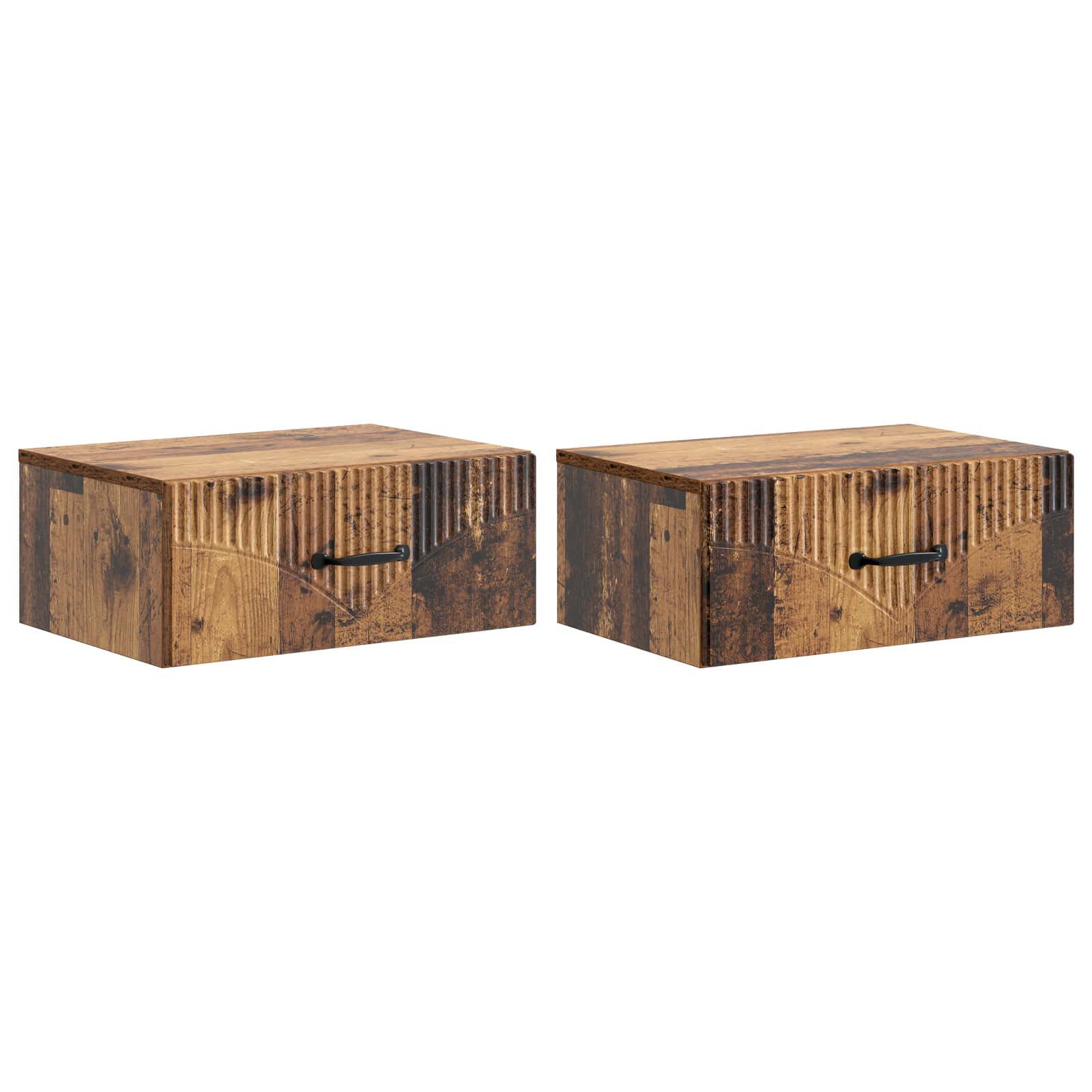 vidaXL Wandbeugel Bedkast 2 pcs Wit 49 x 34,5 x 20 cm Bewerkt hout