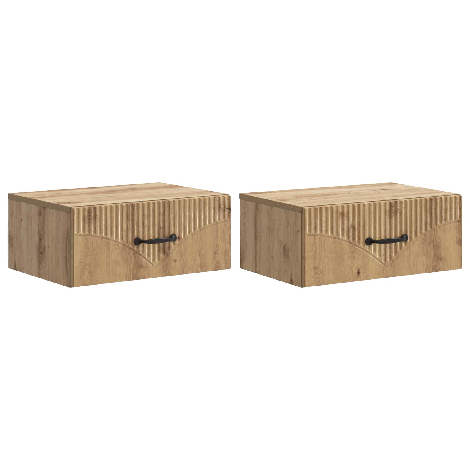 vidaXL Wandbeugel Bedkast 2 pcs Wit 49 x 34,5 x 20 cm Bewerkt hout