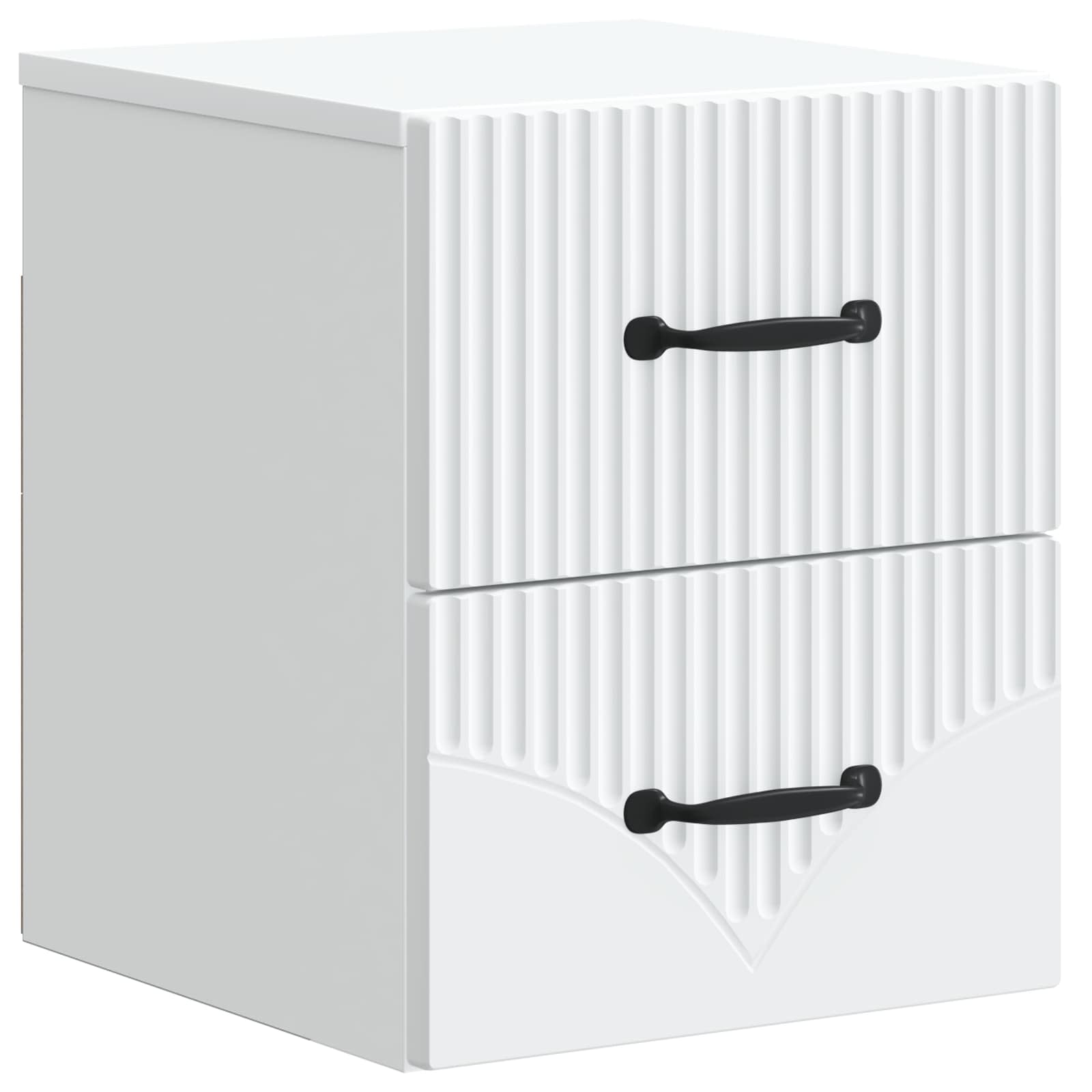 vidaXL Wandbeugel Bedkast 2 pcs Wit 34,5 x 33 x 40 cm Bewerkt hout