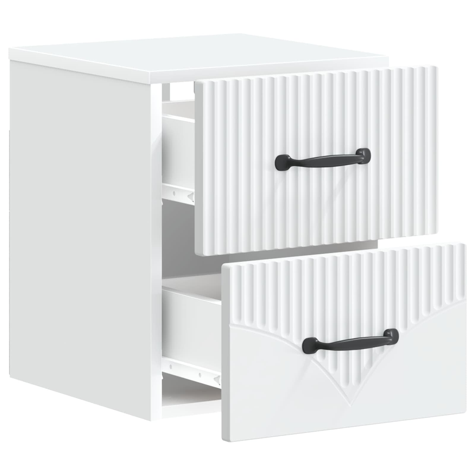 vidaXL Wandbeugel Bedkast 2 pcs Wit 34,5 x 33 x 40 cm Bewerkt hout