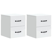 vidaXL Wandbeugel Bedkast 2 pcs Wit 34,5 x 33 x 40 cm Bewerkt hout