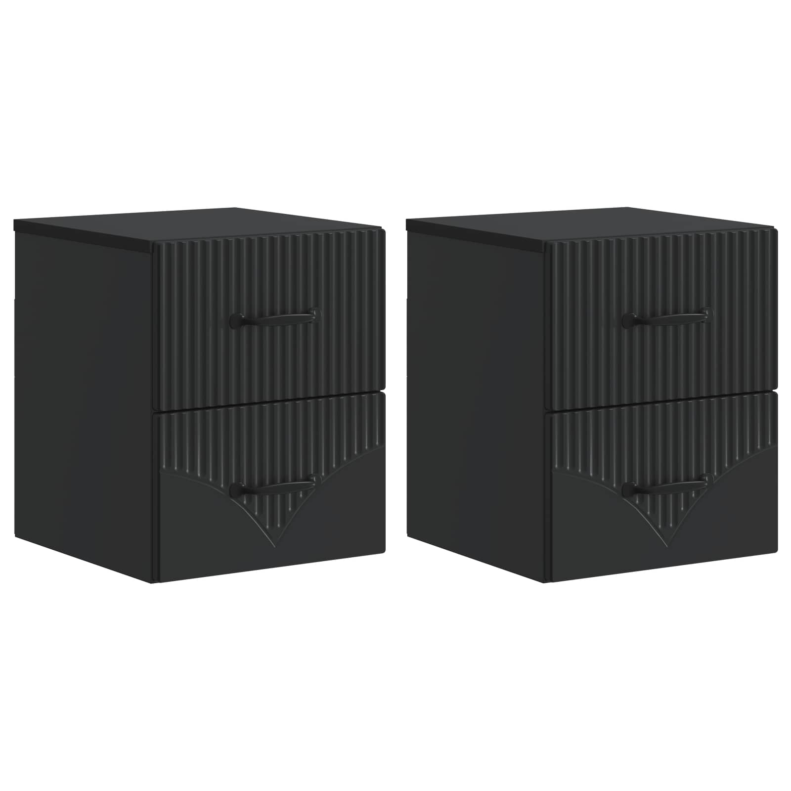 vidaXL Wandbeugel Bedkast 2 pcs Wit 34,5 x 33 x 40 cm Bewerkt hout