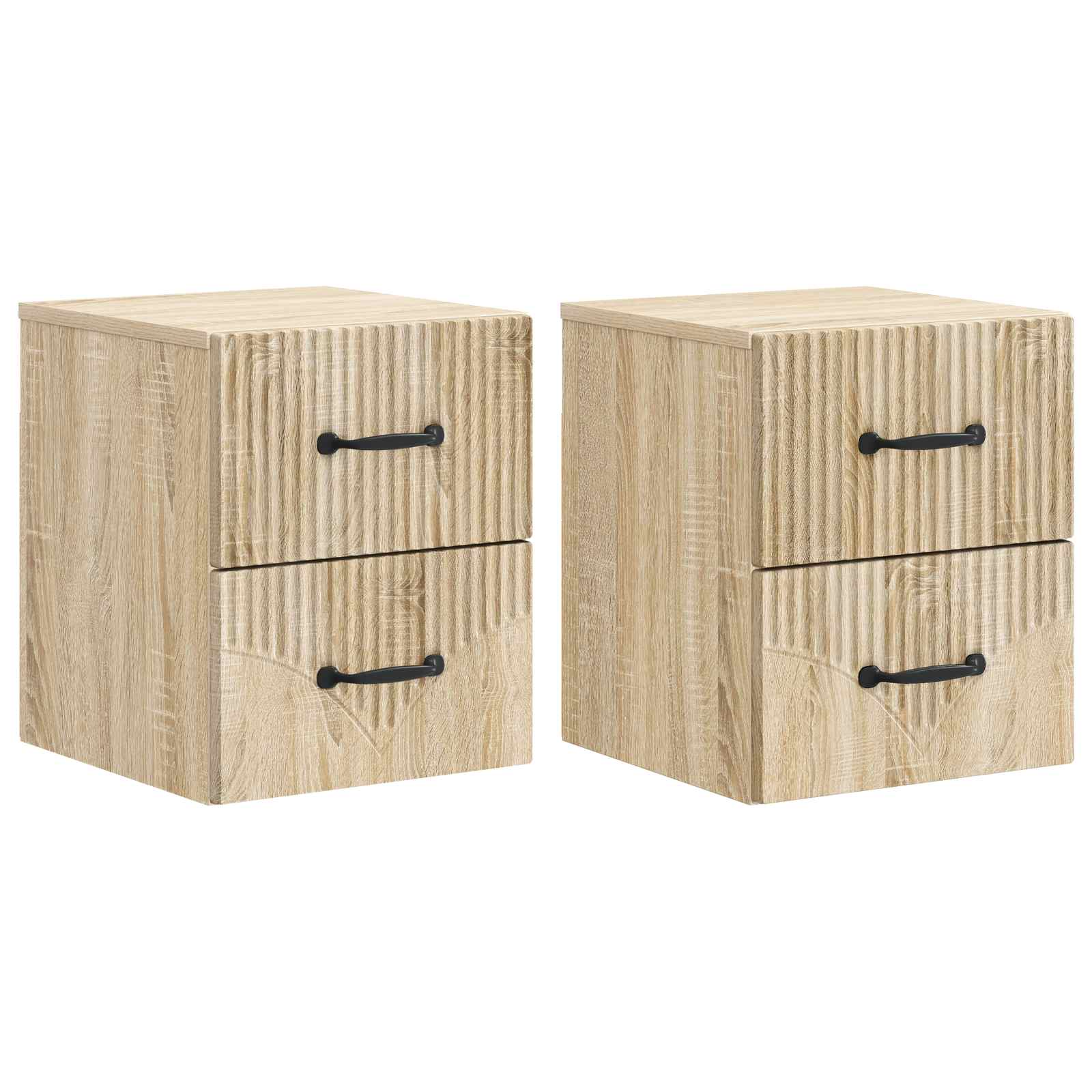 vidaXL Wandbeugel Bedkast 2 pcs Wit 34,5 x 33 x 40 cm Bewerkt hout
