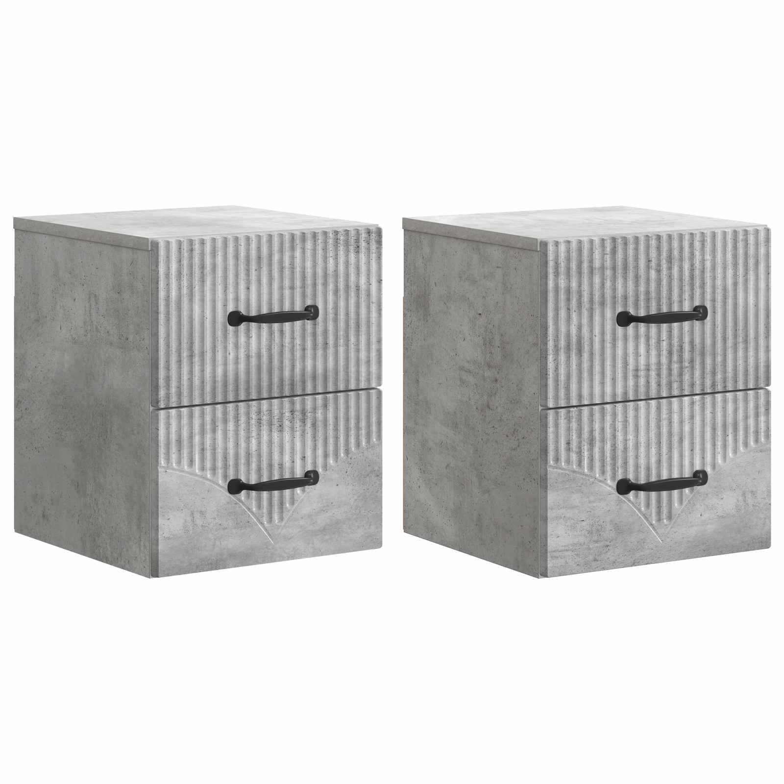 vidaXL Wandbeugel Bedkast 2 pcs Wit 34,5 x 33 x 40 cm Bewerkt hout