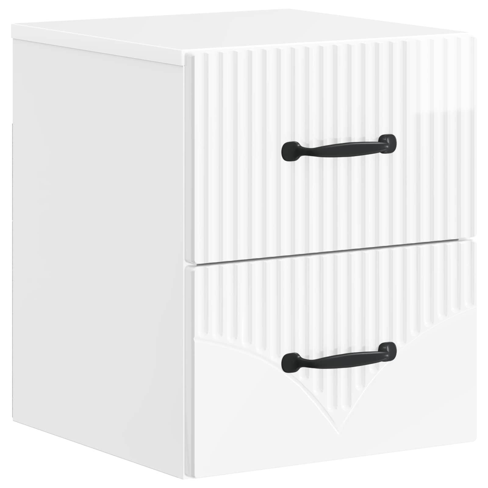vidaXL Wandbeugel Bedkast 2 pcs Wit 34,5 x 33 x 40 cm Bewerkt hout