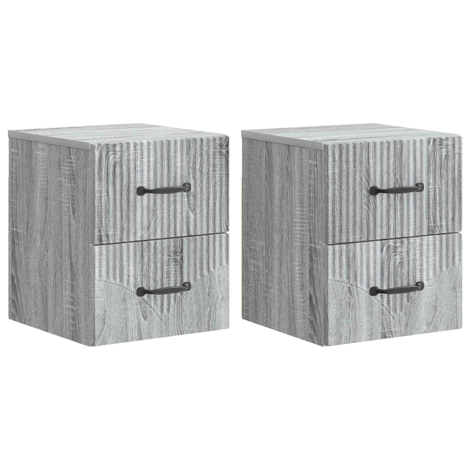 vidaXL Wandbeugel Bedkast 2 pcs Wit 34,5 x 33 x 40 cm Bewerkt hout