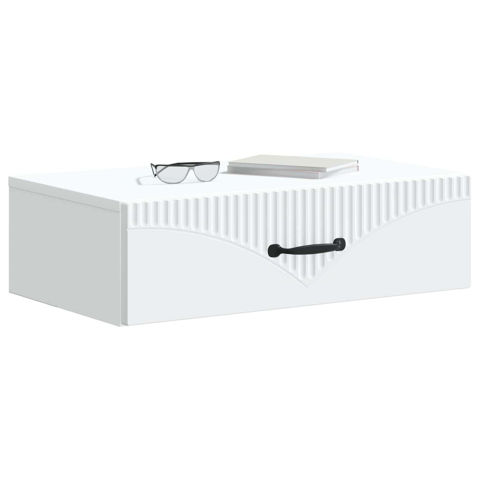 vidaXL Wandmontage Zijtafel Zwart 59 x 34,5 x 17 cm Bewerkt hout