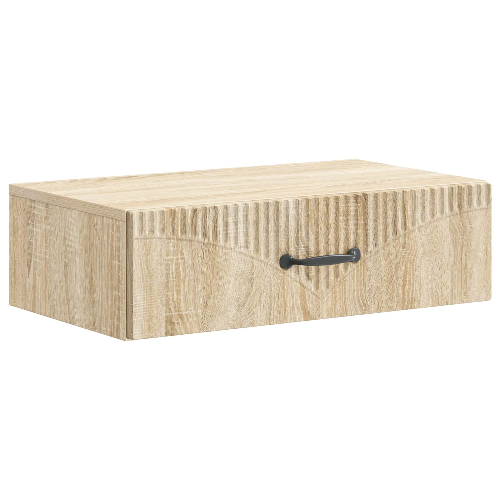 vidaXL Wandmontage Zijtafel Zwart 59 x 34,5 x 17 cm Bewerkt hout