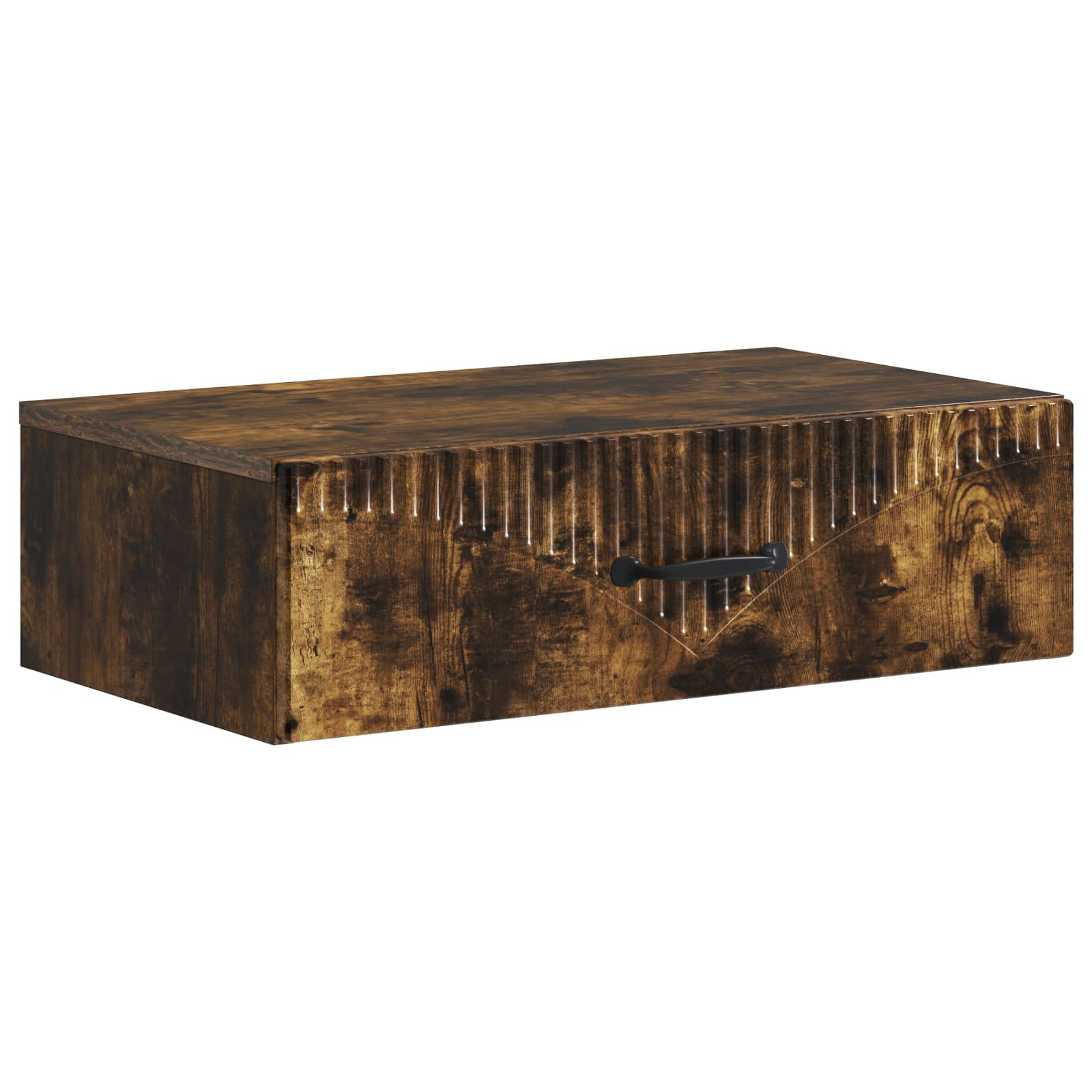 vidaXL Wandmontage Zijtafel Zwart 59 x 34,5 x 17 cm Bewerkt hout