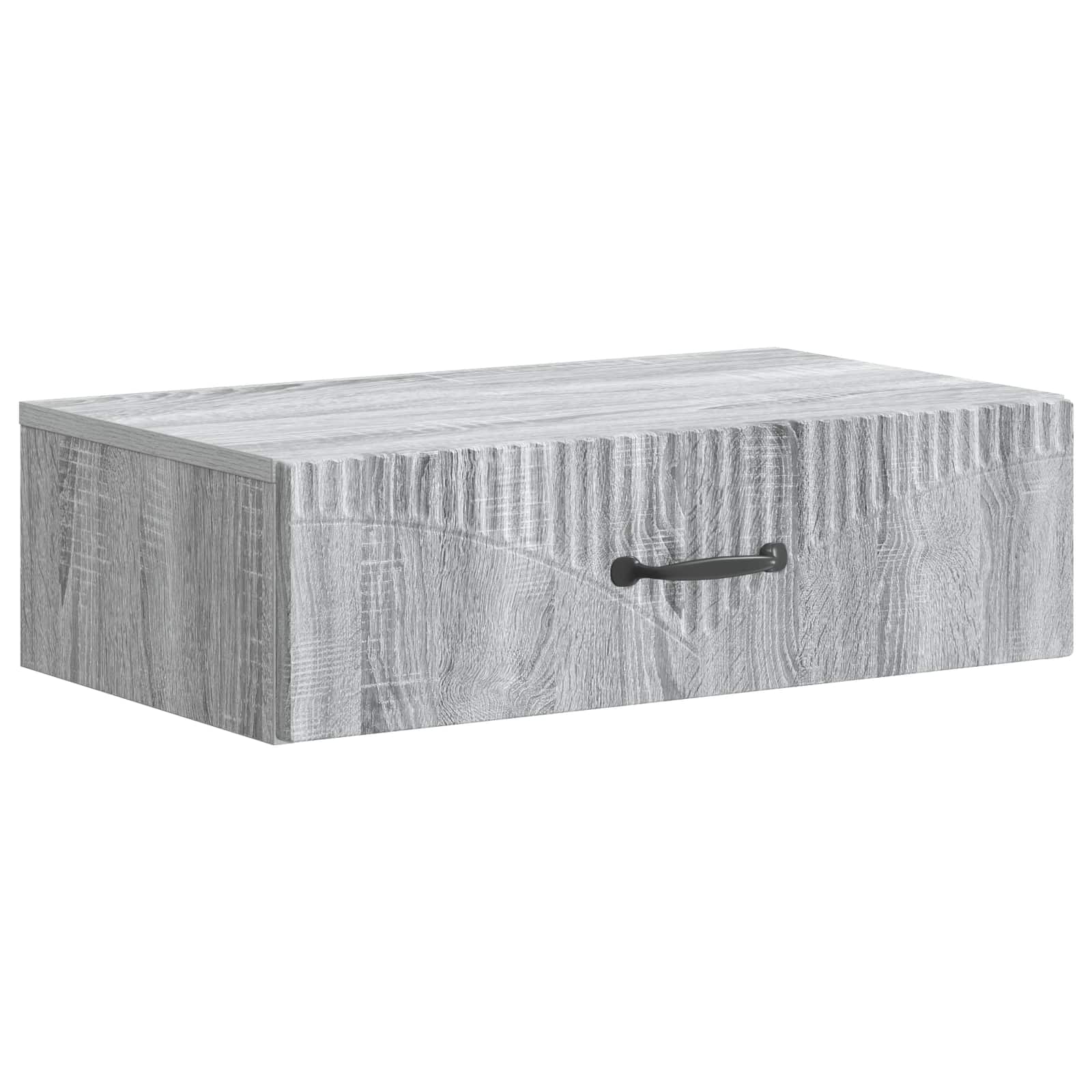 vidaXL Wandmontage Zijtafel Zwart 59 x 34,5 x 17 cm Bewerkt hout