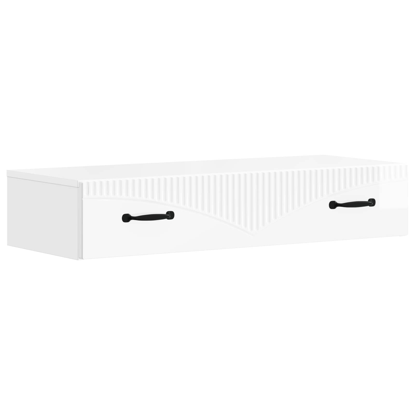 vidaXL Wandmontage Zijtafel Zwart 59 x 34,5 x 17 cm Bewerkt hout