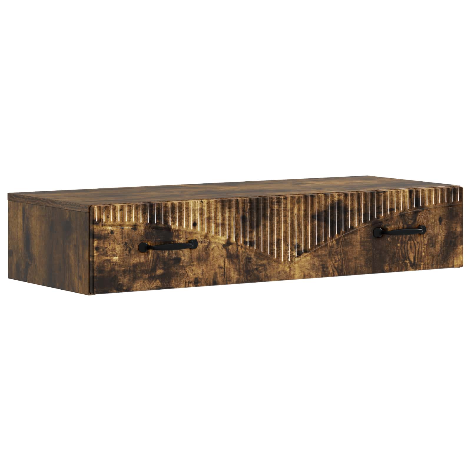 vidaXL Wandmontage Zijtafel Zwart 59 x 34,5 x 17 cm Bewerkt hout